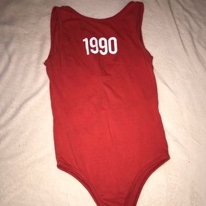 Burnt red 1990 bodysuit